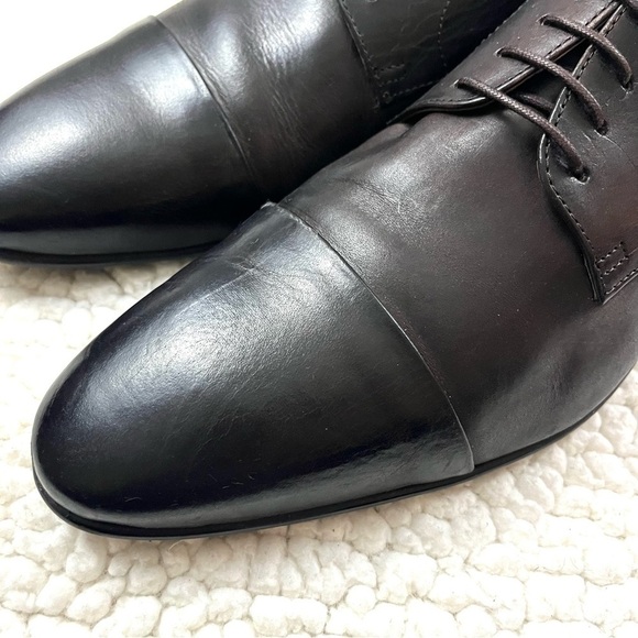 Aldo Ancede Leather Dark Brown & Black Lace Up Almond Toe Dress Shoes Size 12 - Picture 9 of 14